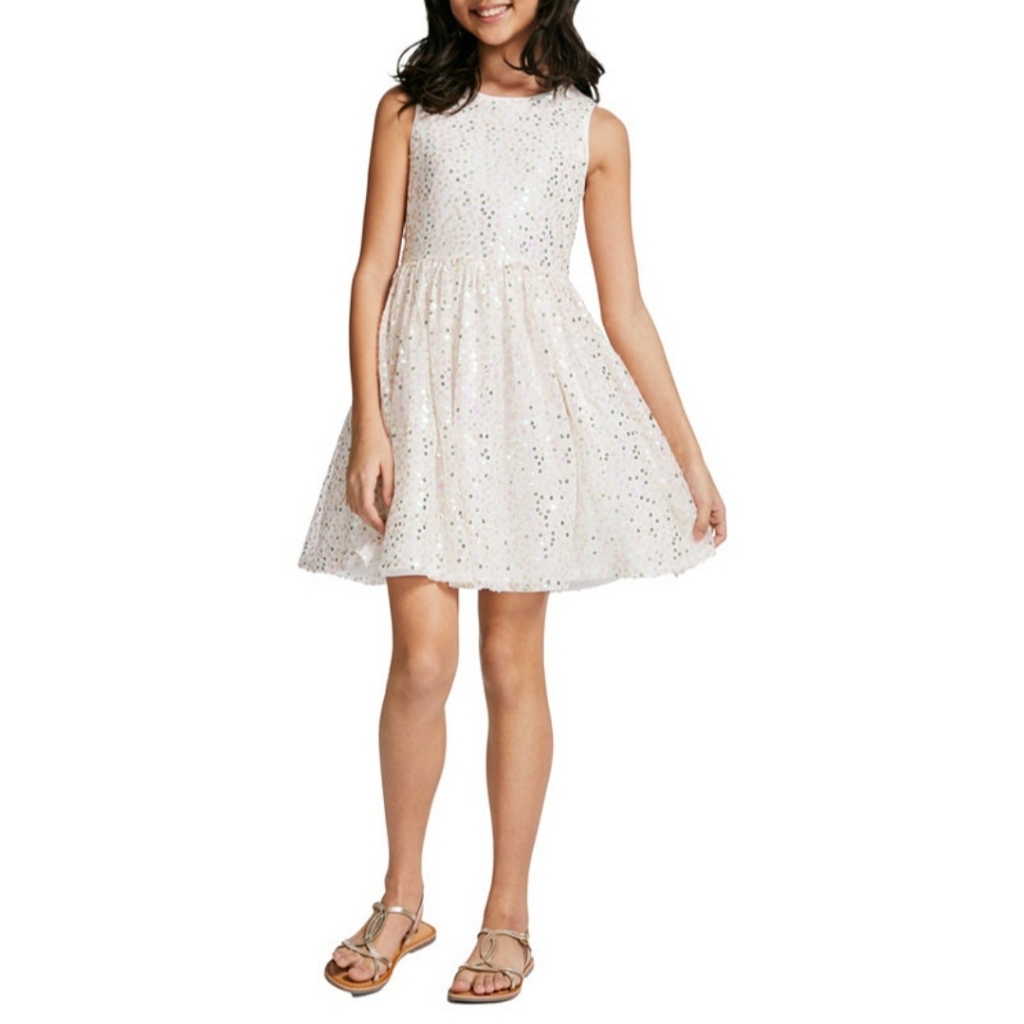 Calvin Klein Big Girls Sparkle Sequin Sleeveless Dress Size: 12 New